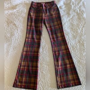 Anthropologie Plaid Flare Pants - Size 2